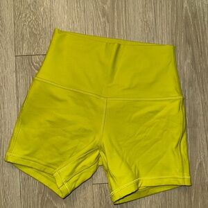 Lululemon Athletica Yellow Bike Shorts Fitted Performance Wear